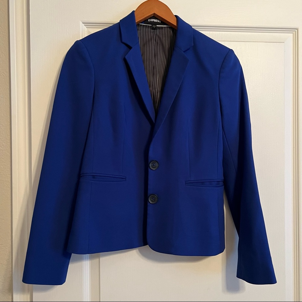 Express blue long sleeve blazer size 4